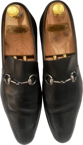 70’s Classic Horsebit Black Leather Loafers by Gucci