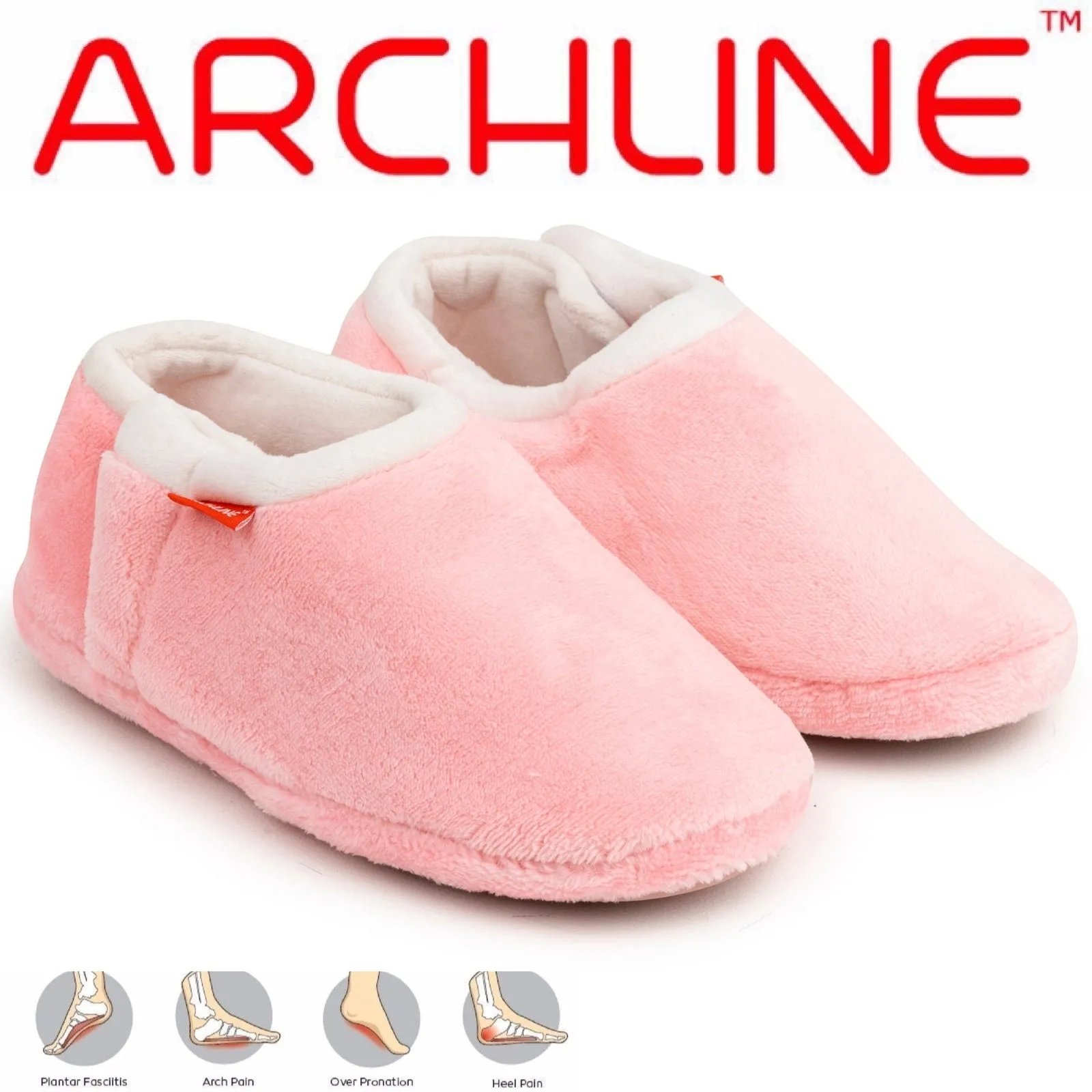 ARCHLINE Orthotic Slippers Closed Scuffs Pain Relief Moccasins - Pink - EUR 39