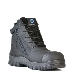 Bata Zippy Black Steel Cap Zip Sided Safety Boot With Scuff Cap (804-66641) (Pre Order)