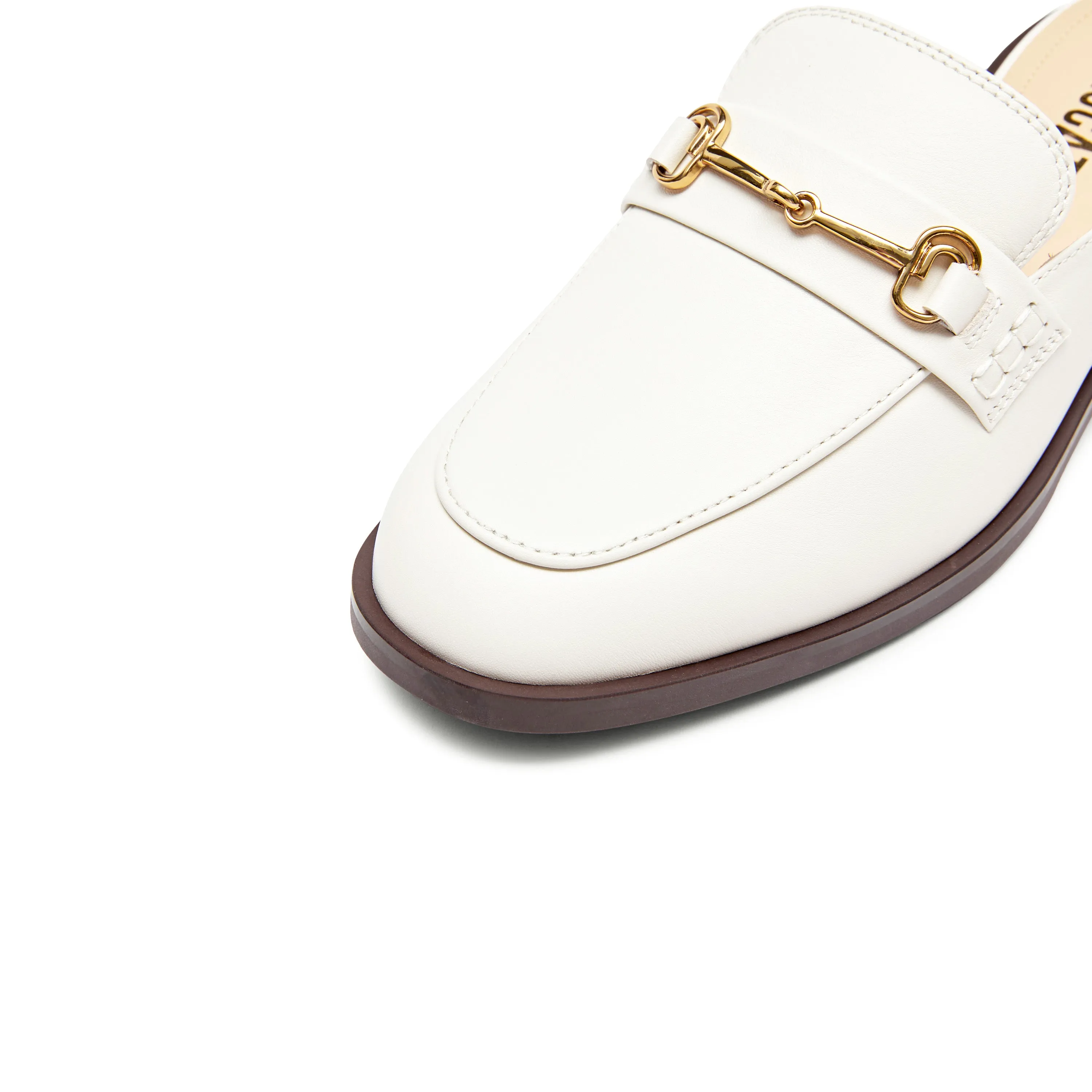 Beige Classic Horsebit Loafer Mules