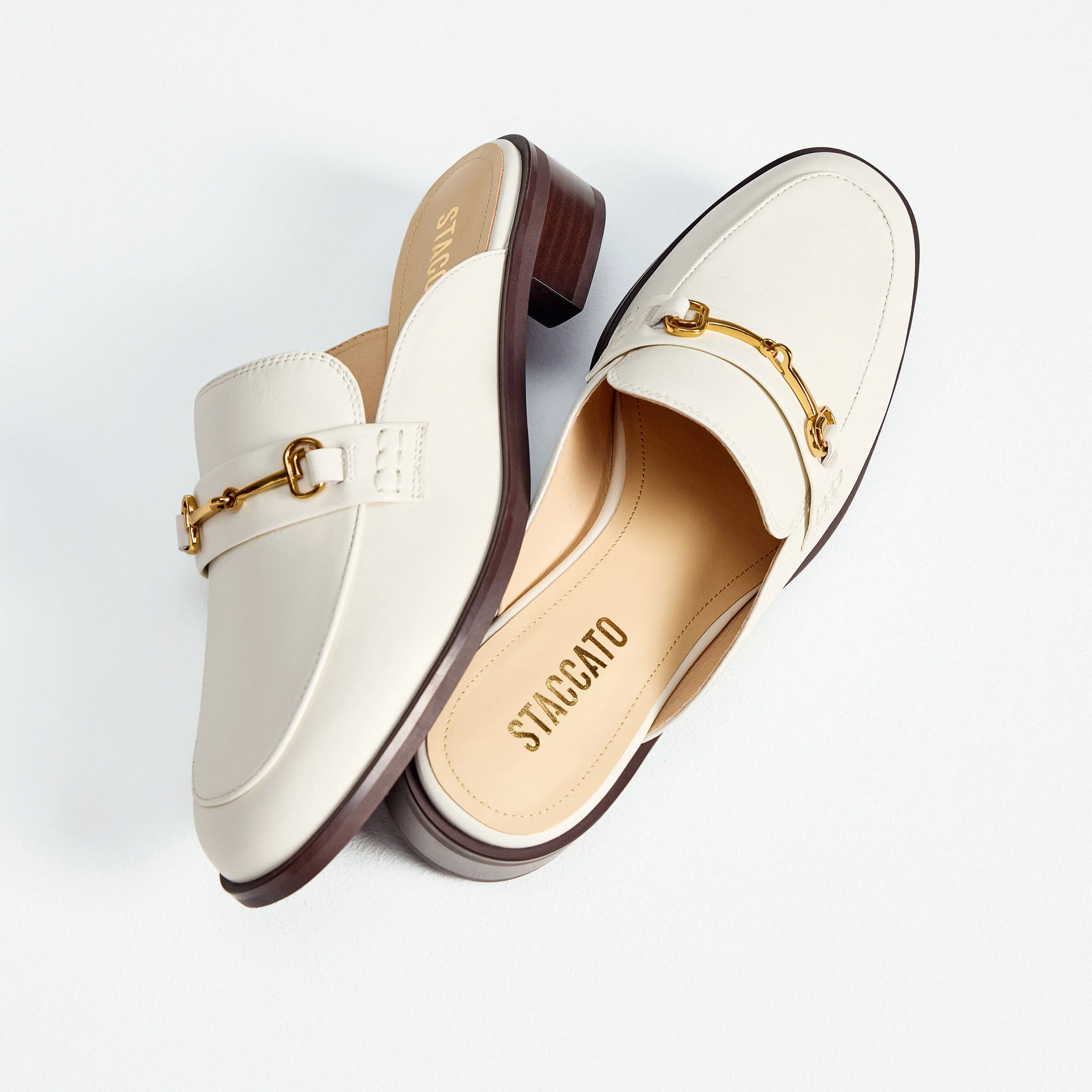 Beige Classic Horsebit Loafer Mules