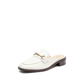 Beige Classic Horsebit Loafer Mules