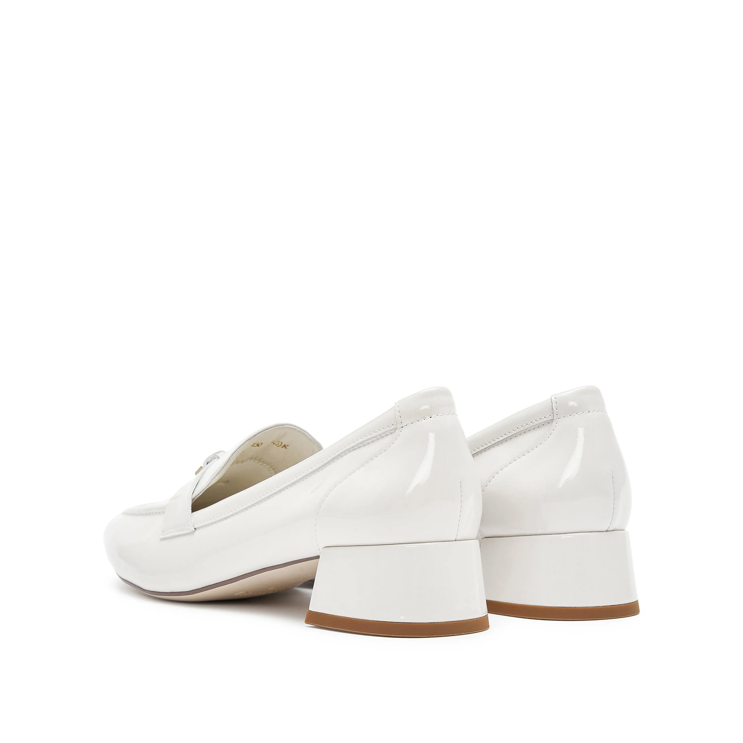 Beige Classic Signature Patent Loafers