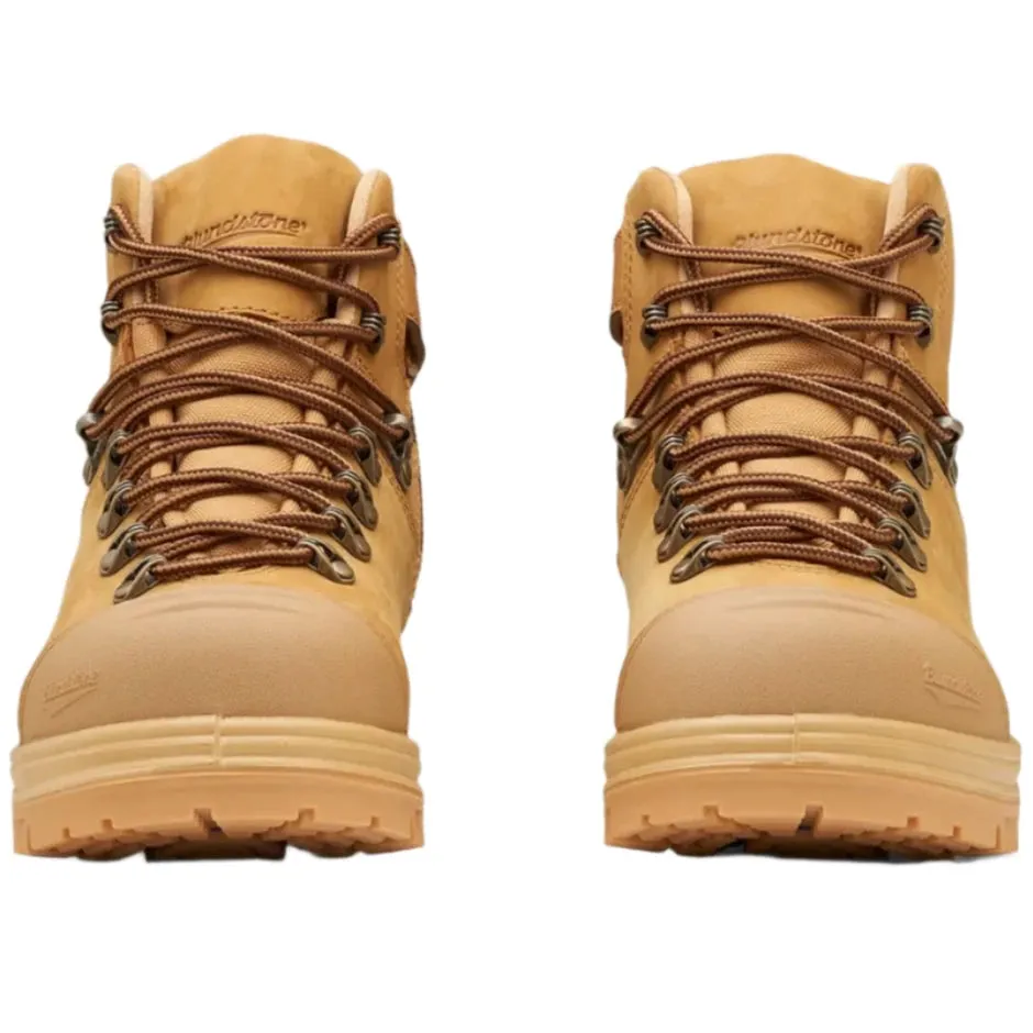Blundstone Wheat Nubuck Water Resistant Leather 135mm Zip Side Steel Cap Safety Boot (243) (Special)