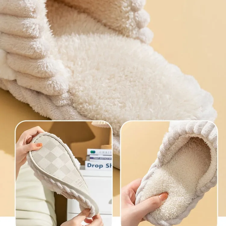 Cozy Corduroy and Plush Non-Slip Cotton Slippers for Women and Couples