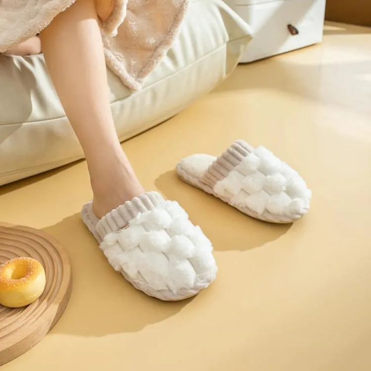 Cozy Corduroy and Plush Non-Slip Cotton Slippers for Women and Couples