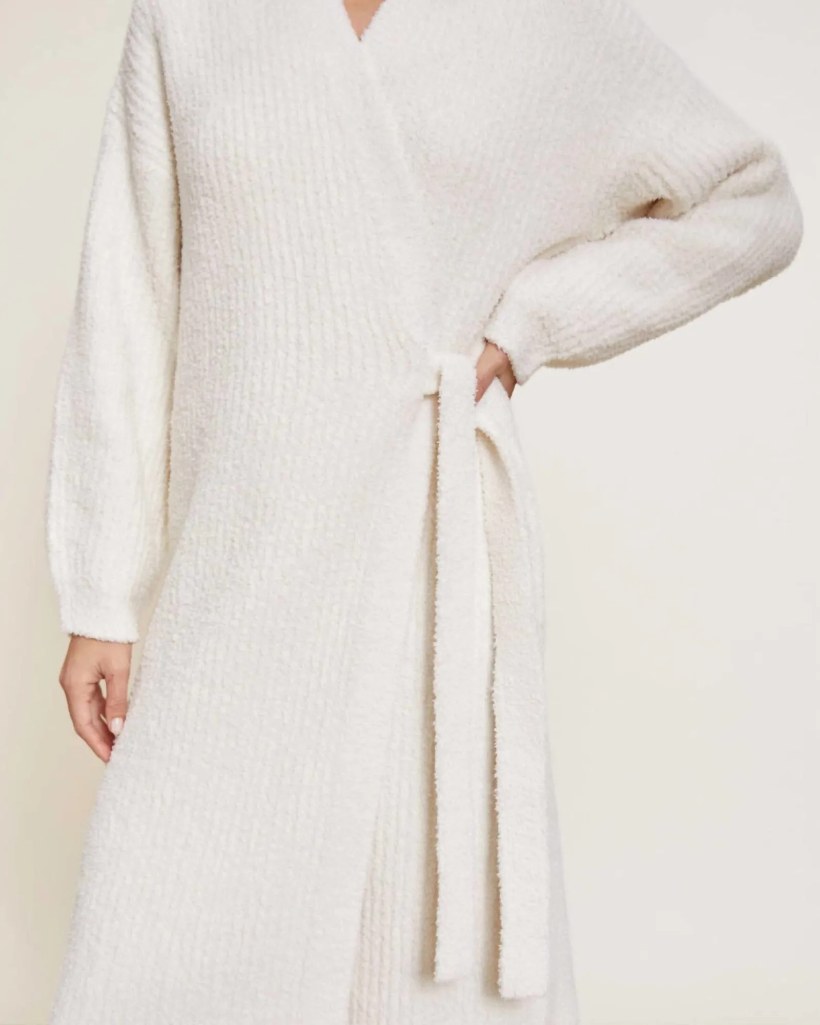 Cozychic Side Tie Robe in Cream | Cream