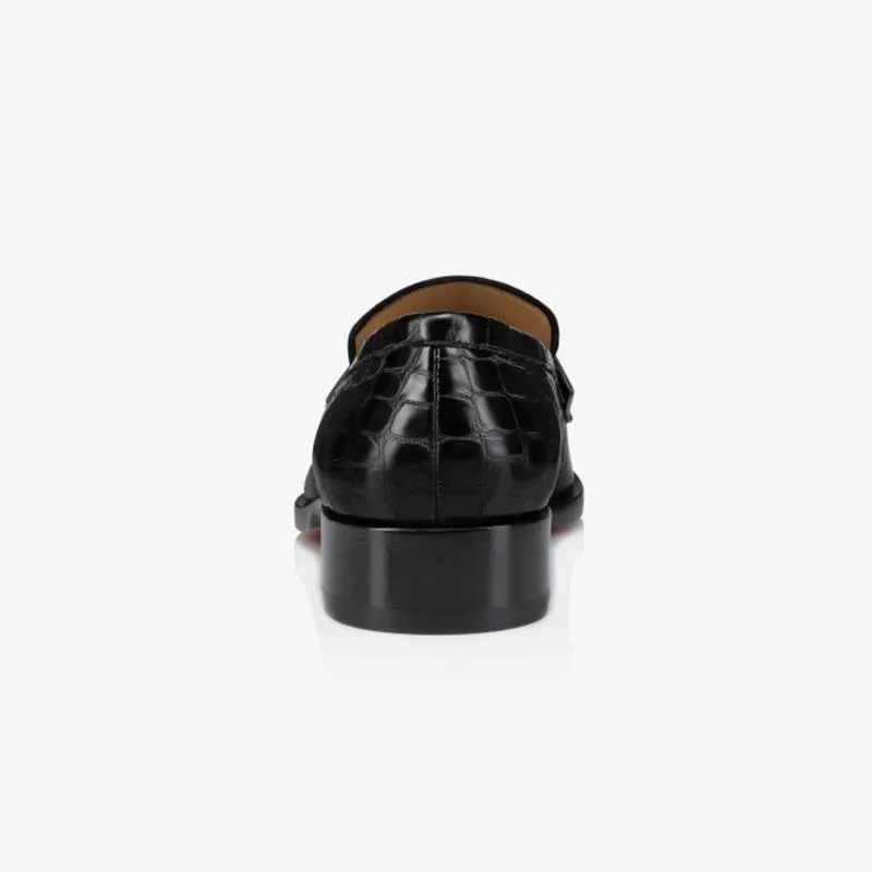 Crocodile Print Leather Loafers