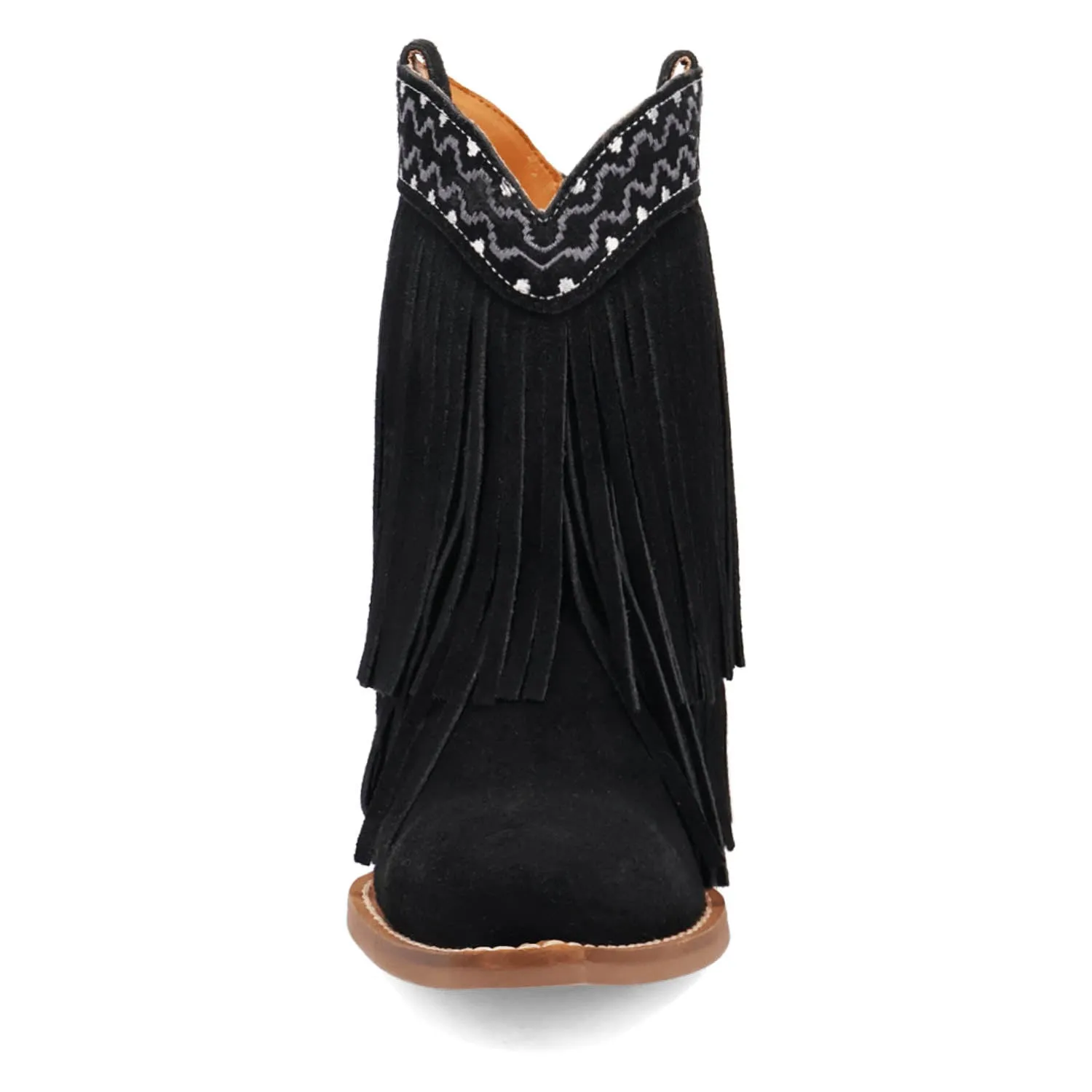 Dingo Womens Tapadero Bootie Black Suede Cowboy Boots