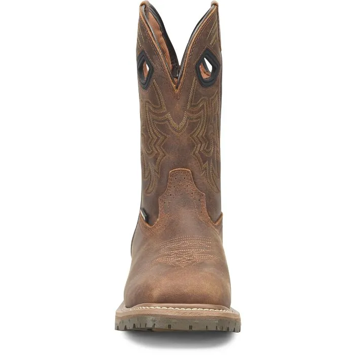 Double H Men's Brown Waterproof Sanders Phantom Rider Broad Square Toe Roper Boots