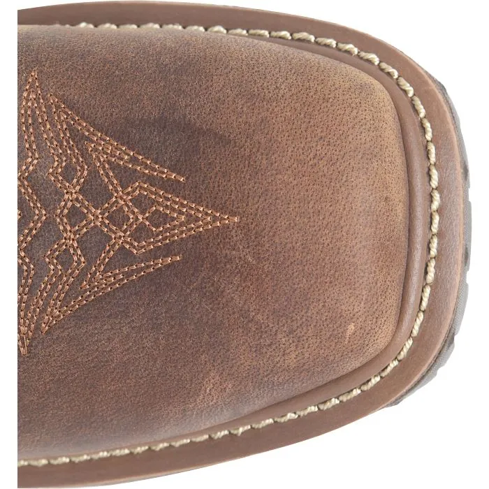 Double H Men's Brown Waterproof Sanders Phantom Rider Broad Square Toe Roper Boots