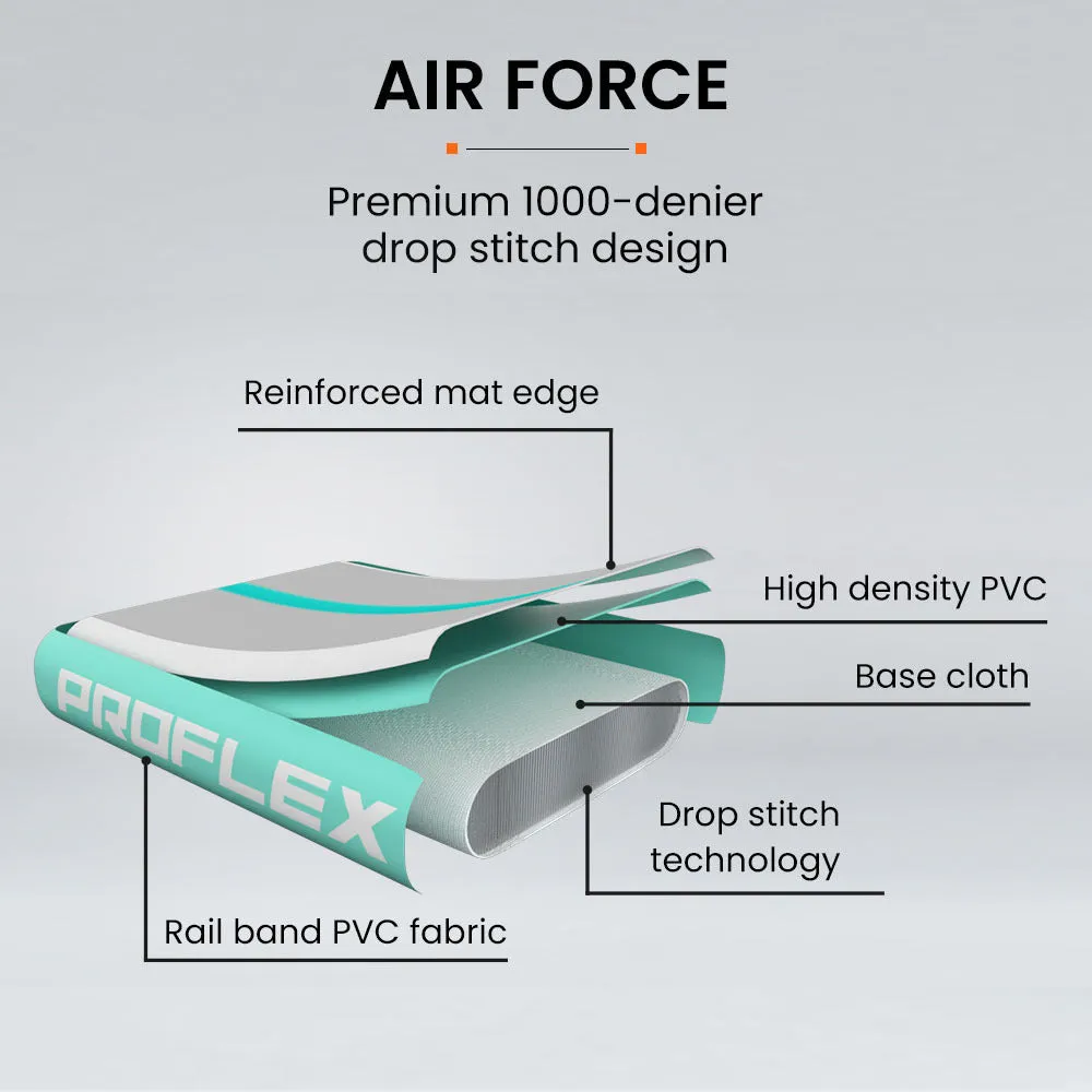Durable Inflatable Air Track Mat with Pump - 600W, Waterproof, 800x100x20cm - Proflex