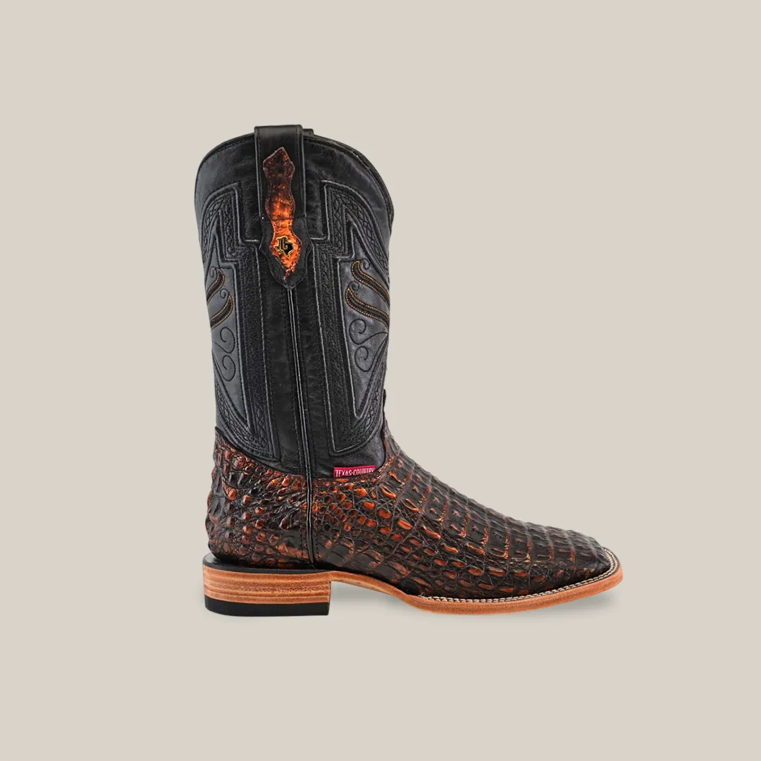 Exotic Caiman Horn Back - Roma - Square Toe