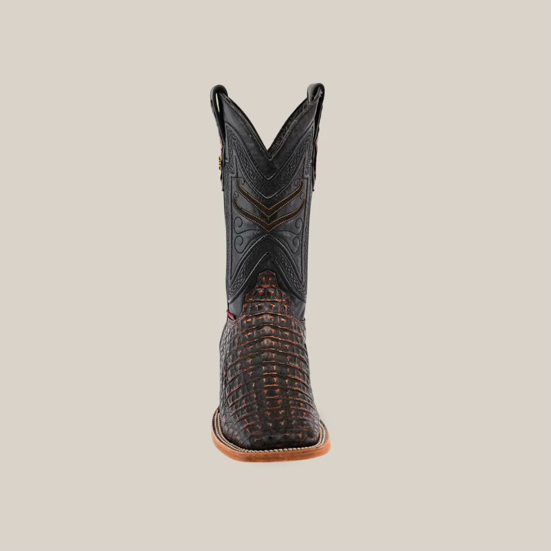 Exotic Caiman Horn Back - Roma - Square Toe