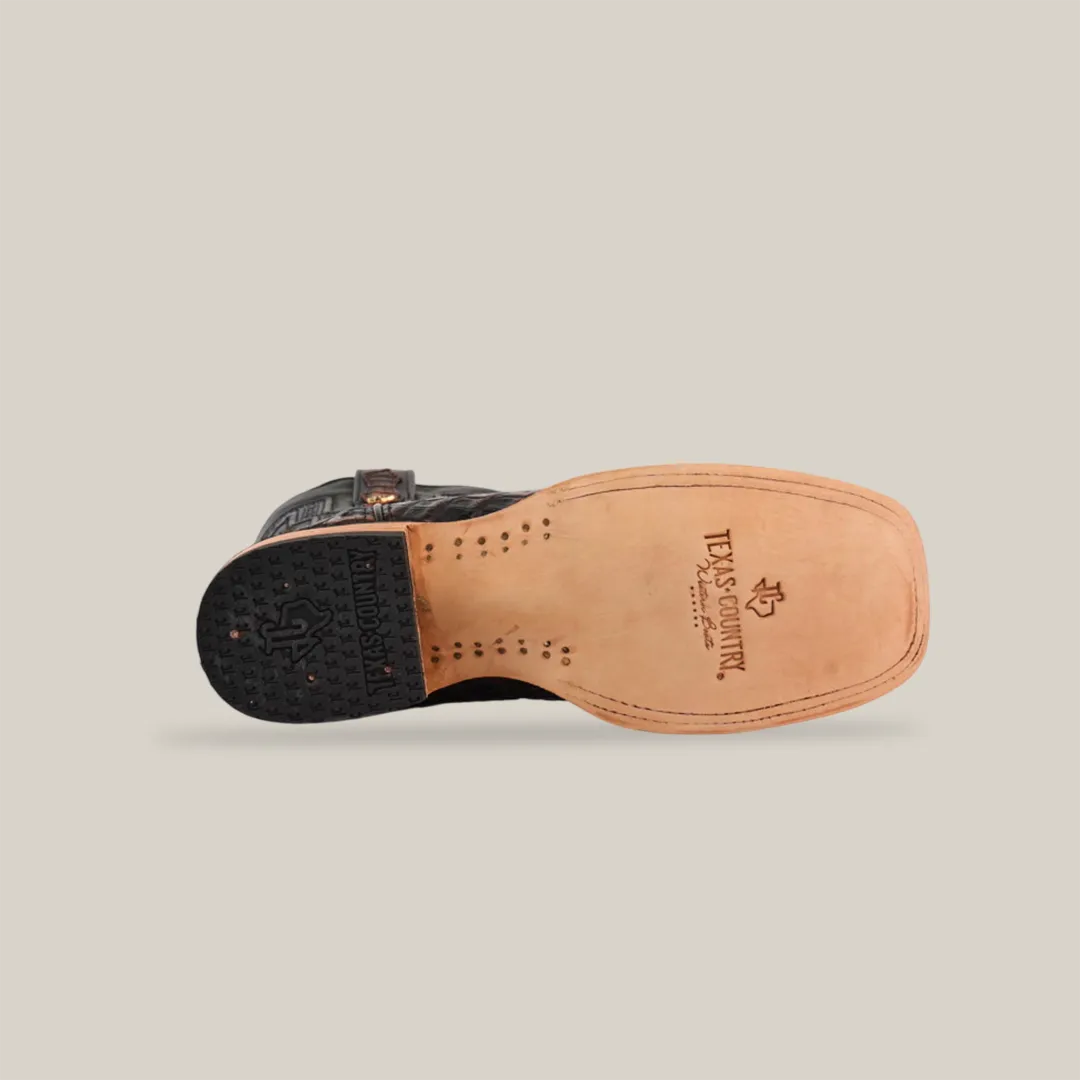 Exotic Caiman Horn Back - Roma - Square Toe
