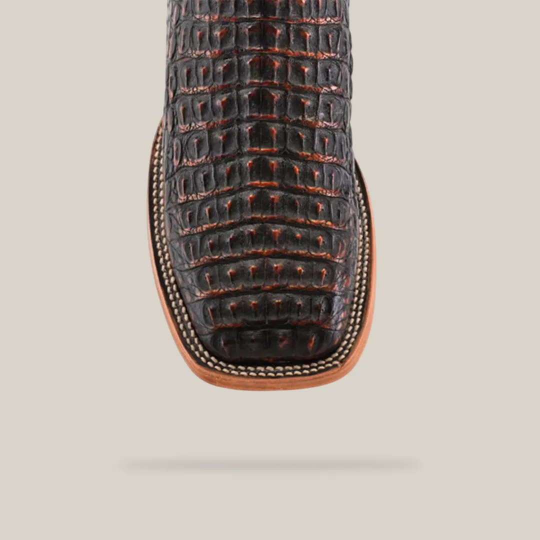 Exotic Caiman Horn Back - Roma - Square Toe