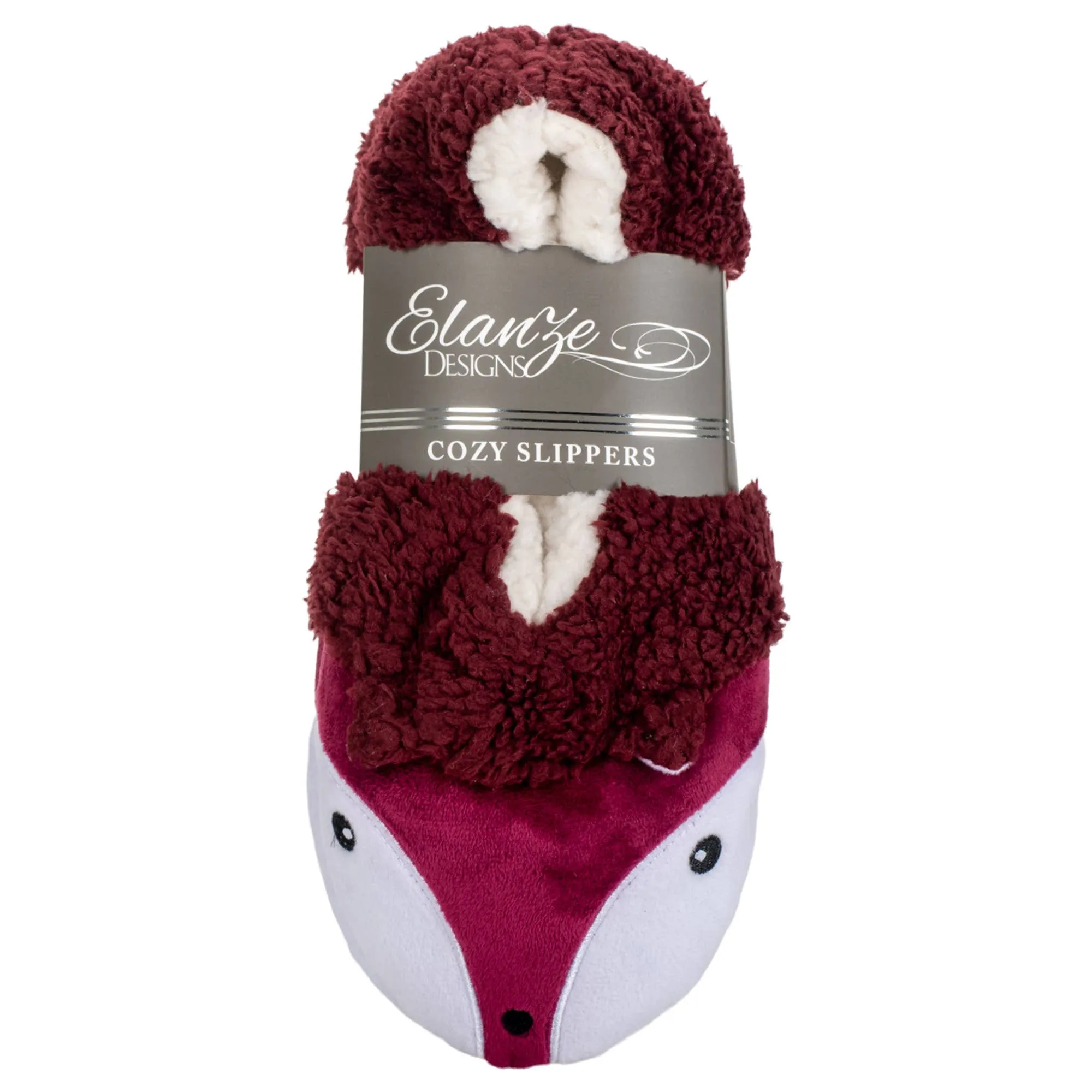 Fox Plush Non Slip Slipper - Large