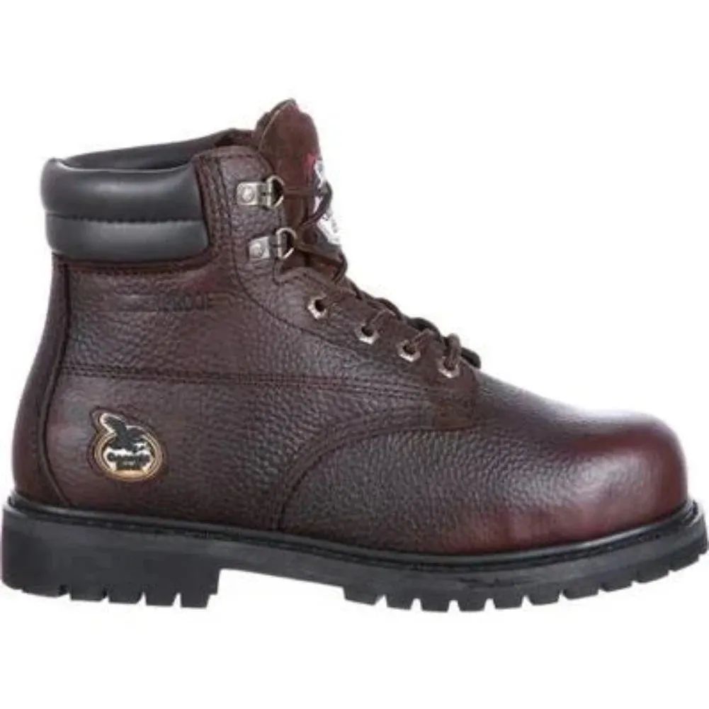 Georgia Boot Farm 'n Ranch Men's Waterproof Steel Toe Boots G6174 In Brown