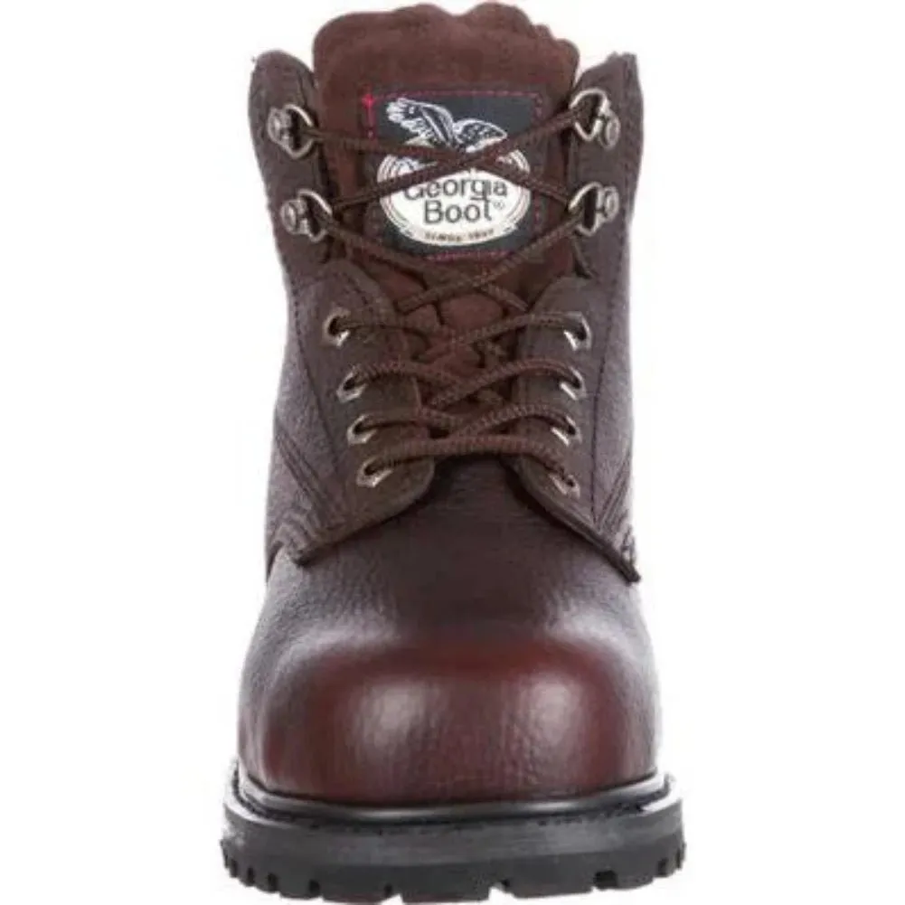 Georgia Boot Farm 'n Ranch Men's Waterproof Steel Toe Boots G6174 In Brown