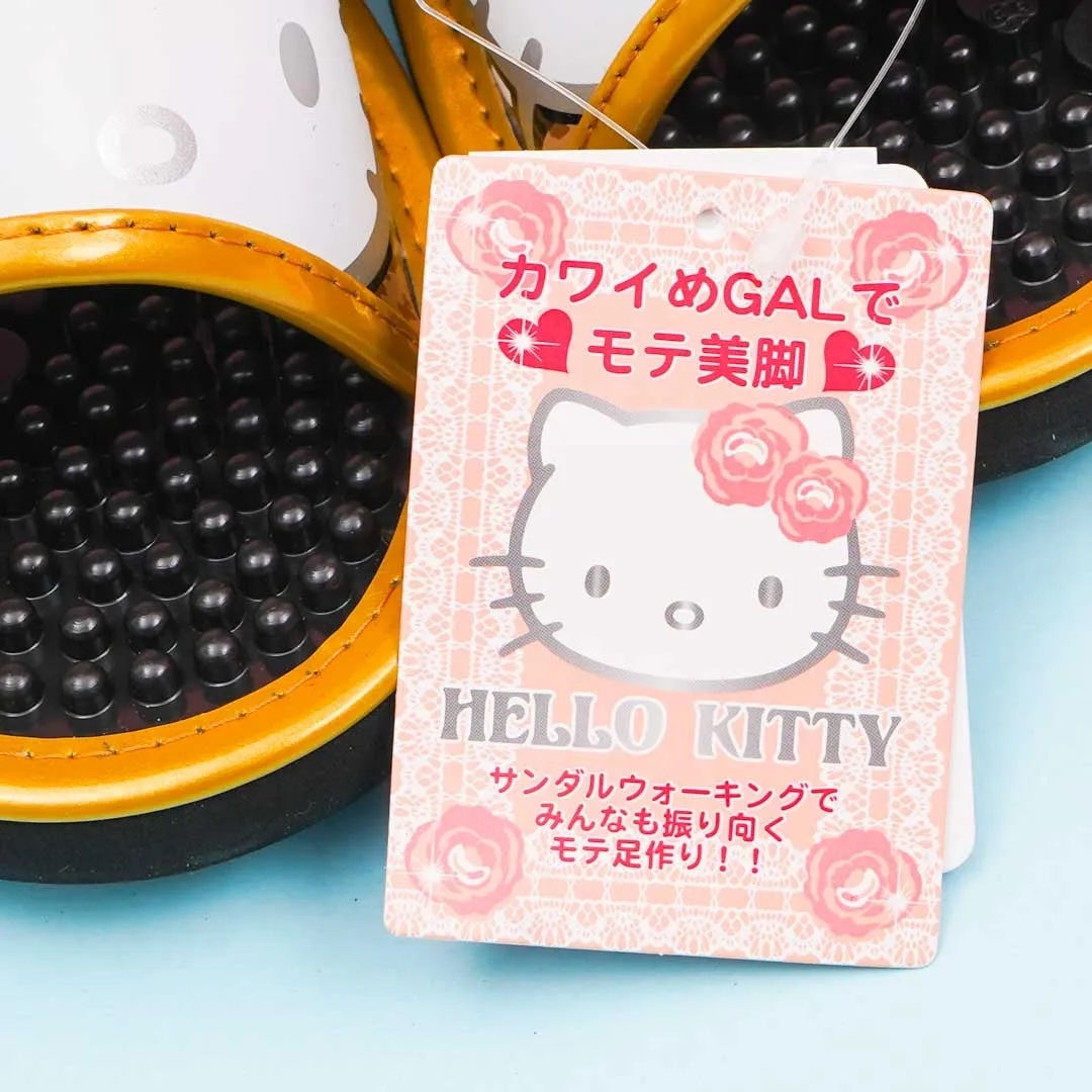 Hello Kitty Velcro Massage Sandals - Golden / Large