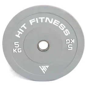 Hit Fitness 5kg Commercial Coloured Rubber Bumper Plate
