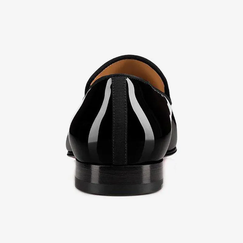 Man Round Toe Patent leather V cut Shoes