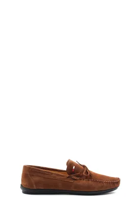 Men's Brown Suede Bow-Tie Moccasin Loafers - Wessi