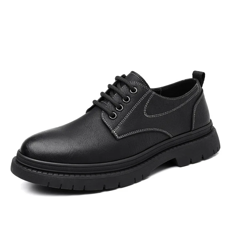 Men's Leather Breathable Low-Top Casual Shoes