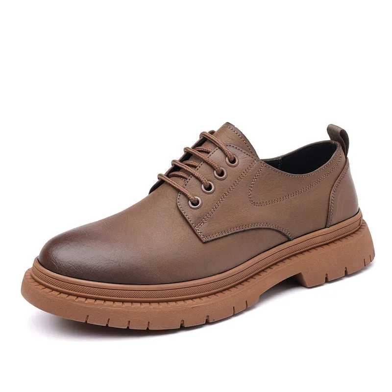 Men's Leather Breathable Low-Top Casual Shoes