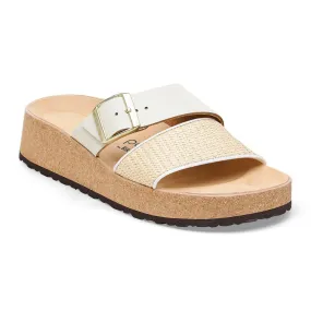 Papillio by Birkenstock Almina White Raffia Leather Sandal