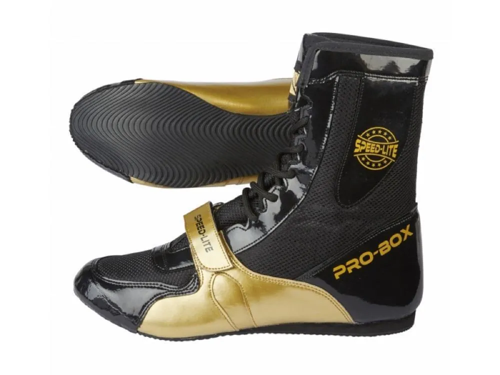 Pro Box Speed Lite Boxing Boots - Black/Gold