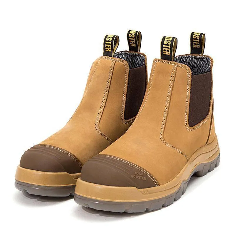 ROCKROOSTER SAFETY BOOTS GAMMON SLIP-ON ELASTIC NUBUCK LEATHER  Size 11-(46)