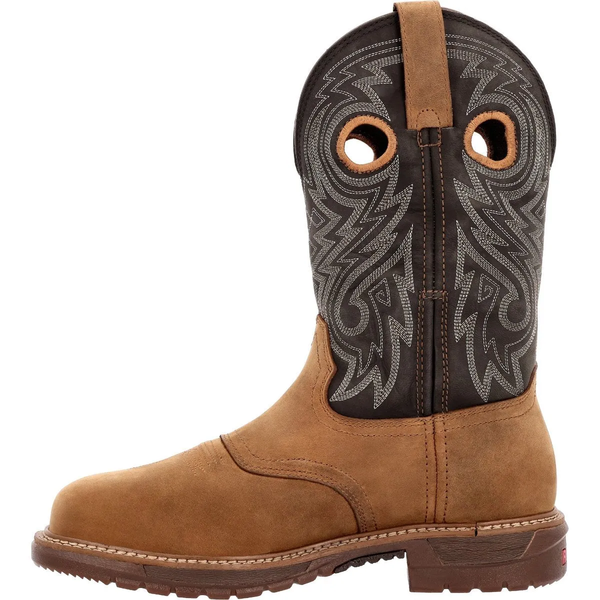Rocky Original Ride Flx Men's Waterproof Composite Toe Western Boots Rkw0391 In Brown