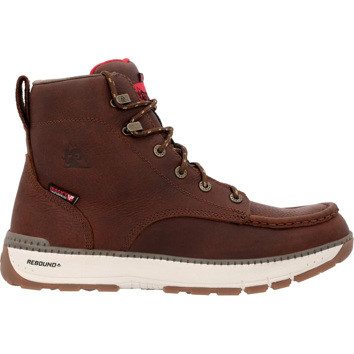 Rocky Rebound Men's Wedge Waterproof Composite Toe Work Boots Rkk0435 In Brown