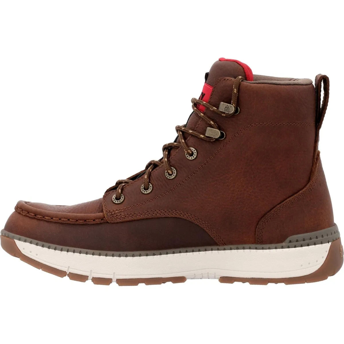 Rocky Rebound Men's Wedge Waterproof Composite Toe Work Boots Rkk0435 In Brown