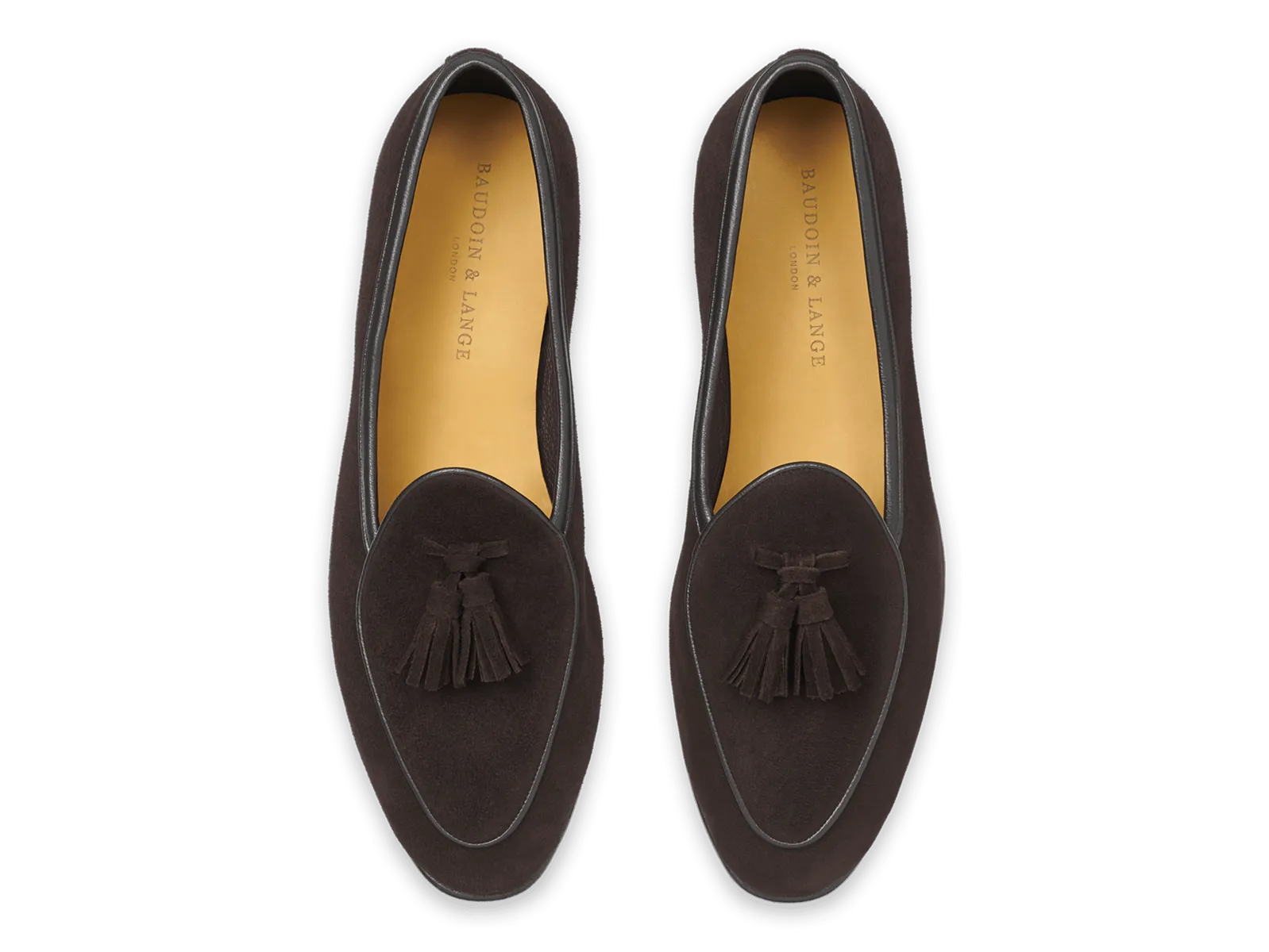 Sagan Classic Tassel Loafers in Lusitanias Dark Brown Asteria Suede with Leather Sole