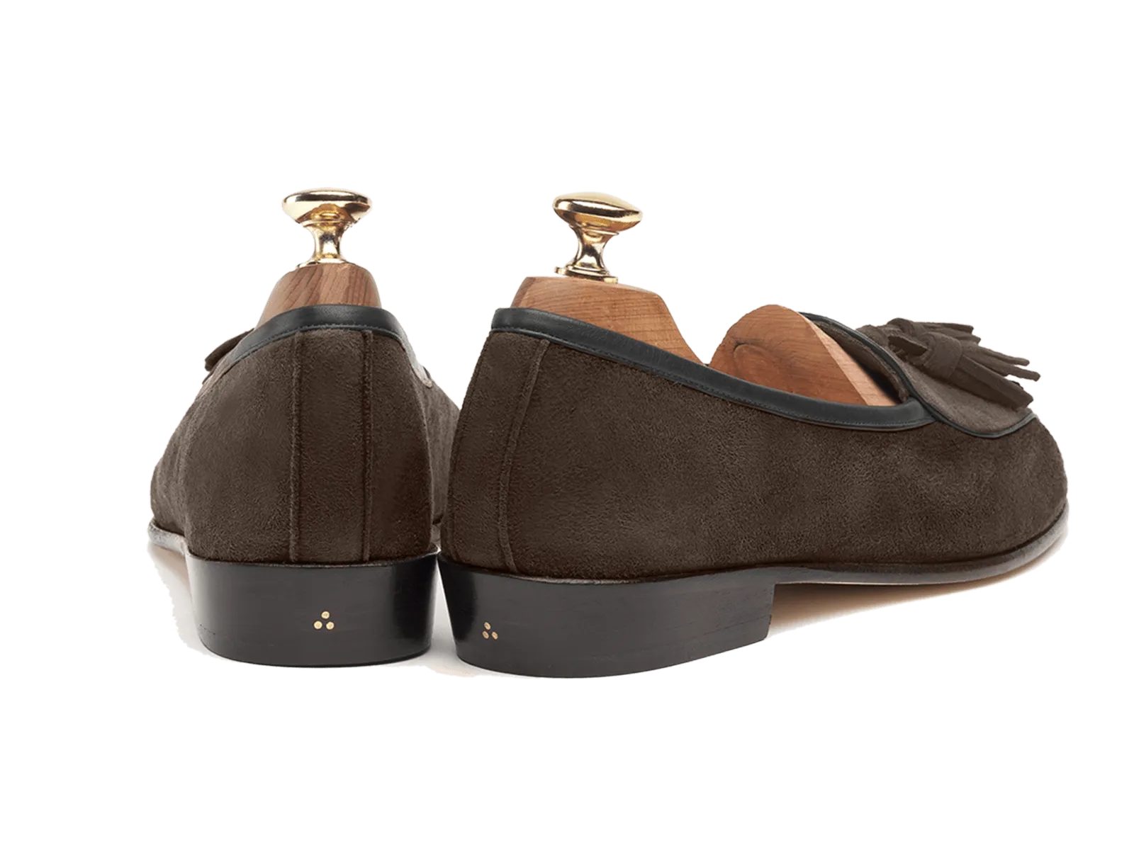 Sagan Classic Tassel Loafers in Lusitanias Dark Brown Asteria Suede with Leather Sole