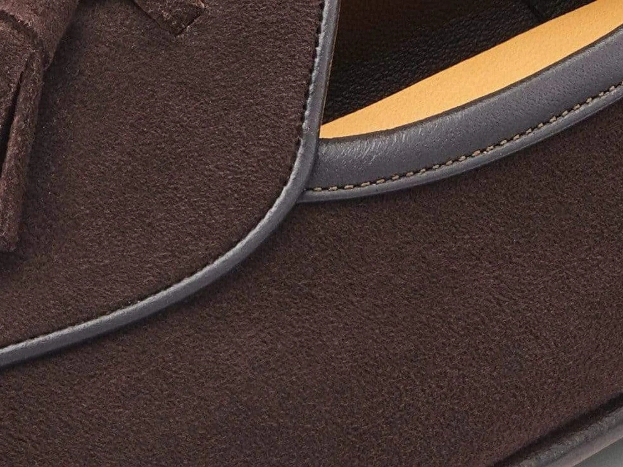 Sagan Classic Tassel Loafers in Lusitanias Dark Brown Asteria Suede with Leather Sole