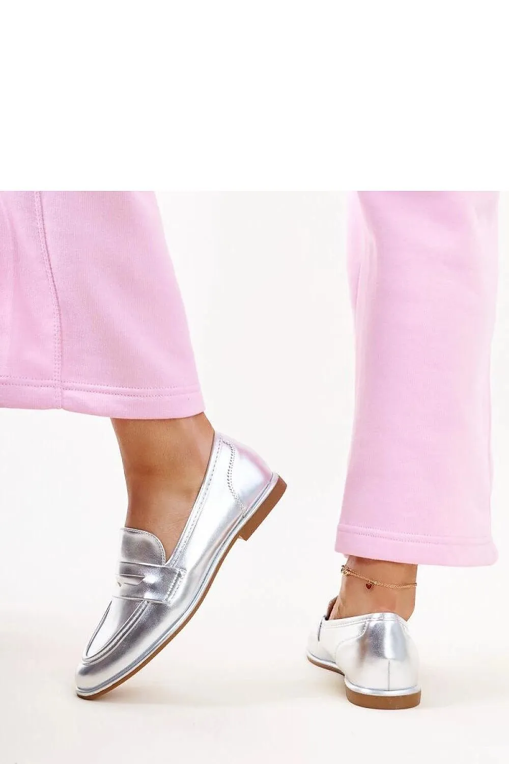 Silver classic moccasins