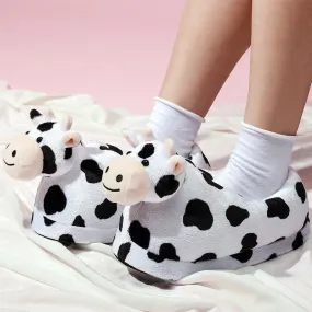 Soft Cow Plush Slippers