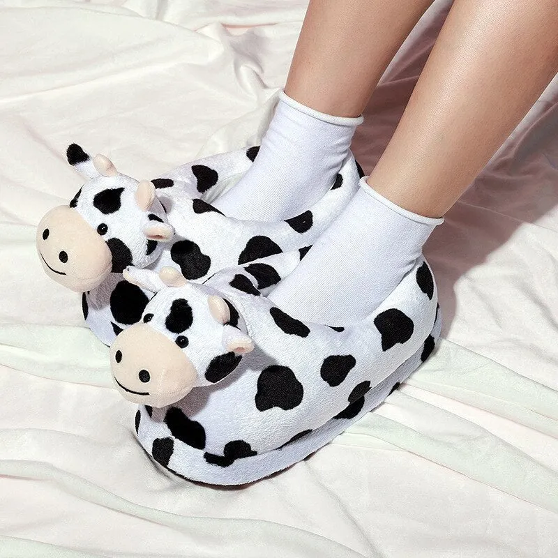Soft Cow Plush Slippers