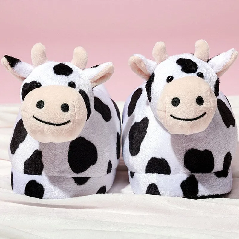Soft Cow Plush Slippers