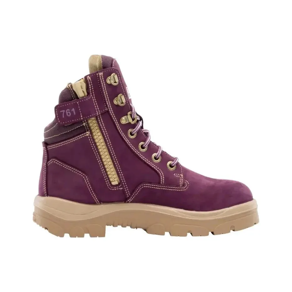 Steel Blue Purple Ladies Southern Cross Zip Sided Lace Up Safety Boot (512761) (Pre-Order)