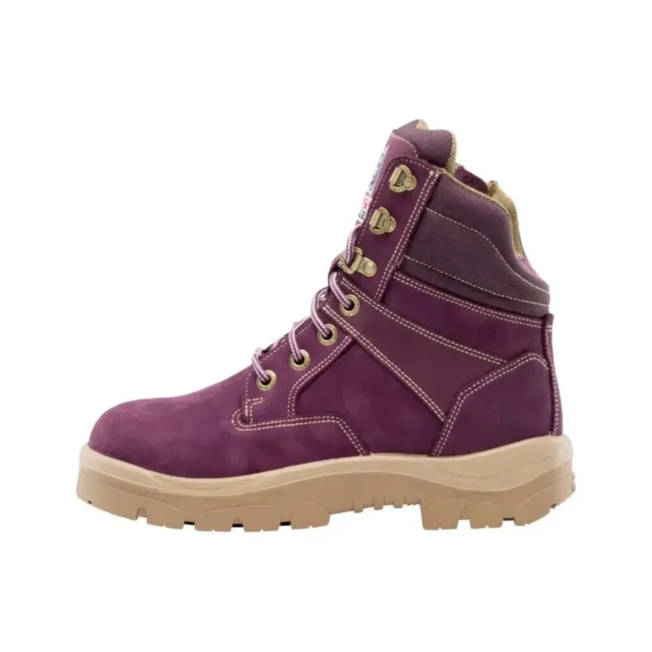 Steel Blue Purple Ladies Southern Cross Zip Sided Lace Up Safety Boot (512761) (Pre-Order)