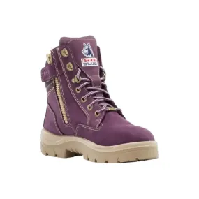 Steel Blue Purple Ladies Southern Cross Zip Sided Lace Up Safety Boot (512761) (Pre-Order)