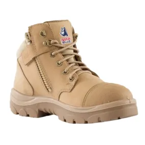 Steel Blue Sand Parkes Zip Sided Lace Up Steel Cap Safety Boot With Scuff Cap (312658)