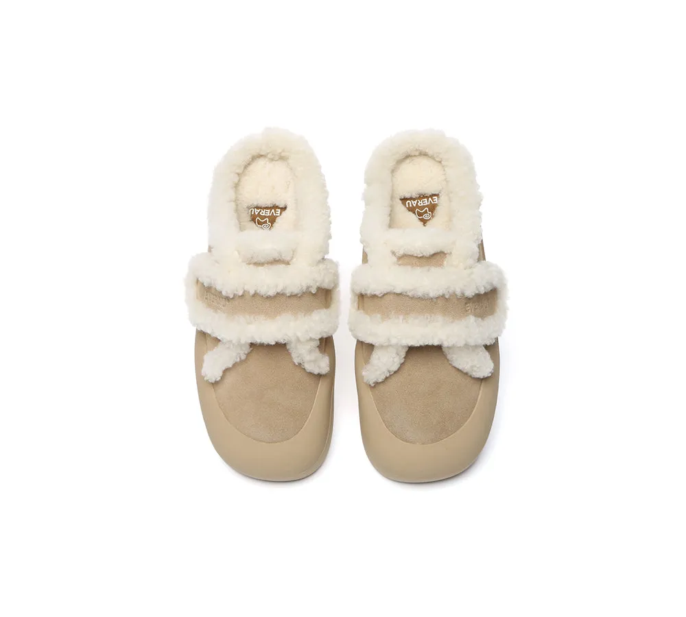 UGG Slippers Women Sheepskin Wool Adjustable Strap Shearling Lined Stacia