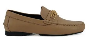 Versace Men's Beige Calf Leather Loafers