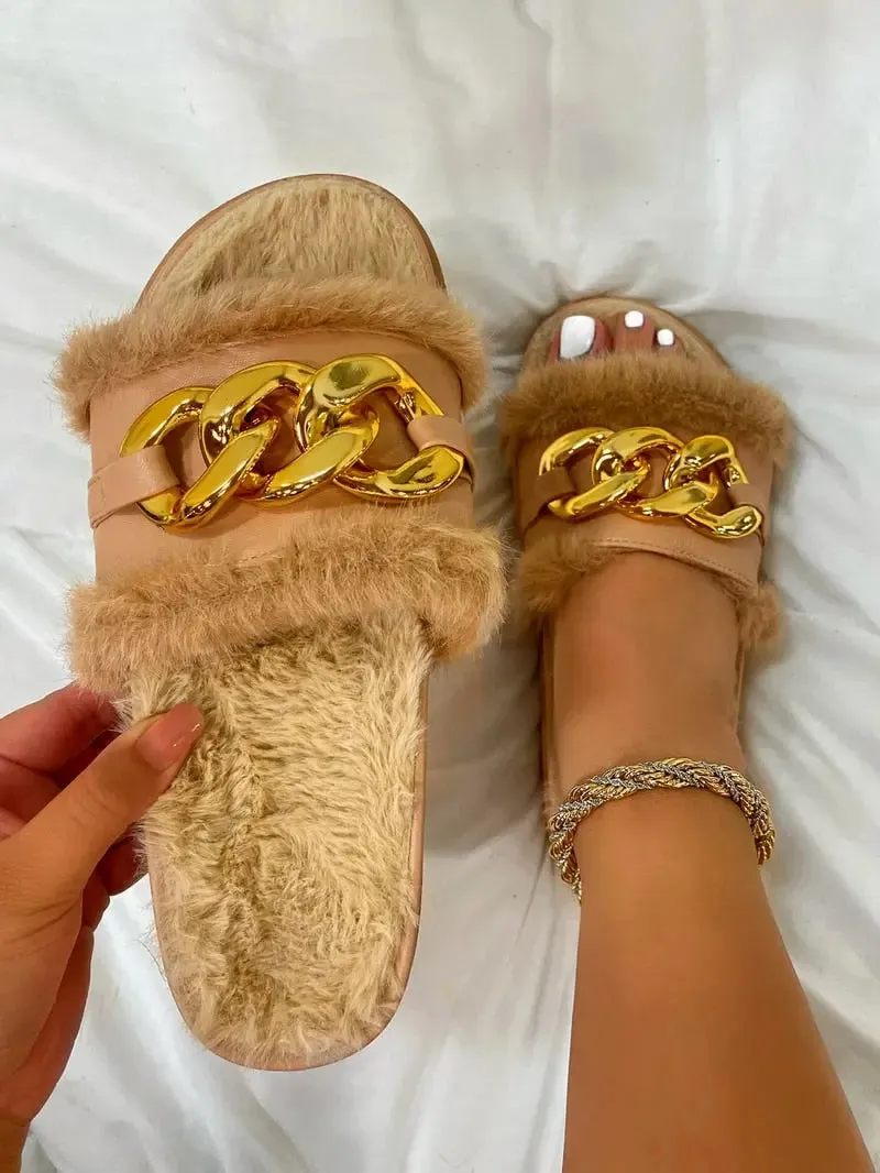 Winter Plush open toes Slippers