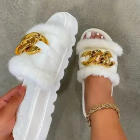 Winter Plush open toes Slippers